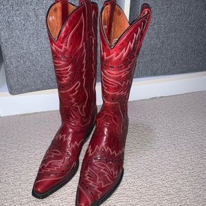 Dan Post red cowgirl boots